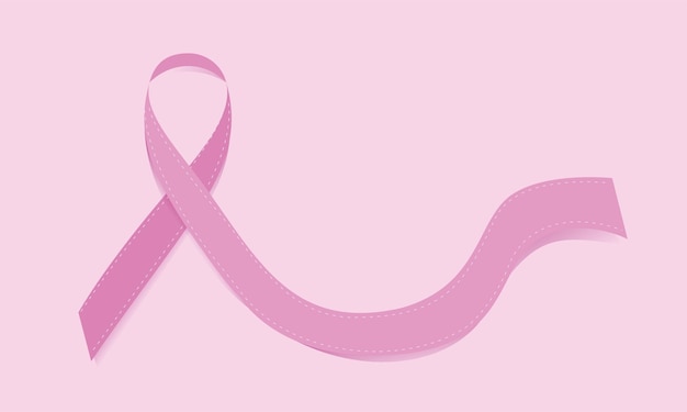 Vector arco de cinta rosa en referencia al programa de cáncer de mama