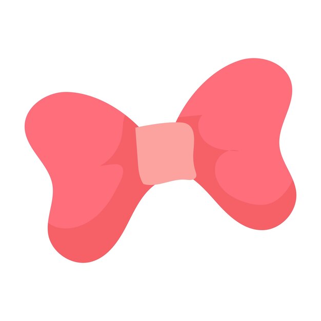 Arco de cinta rosa simple ilustración vectorial aislado sobre fondo blanco