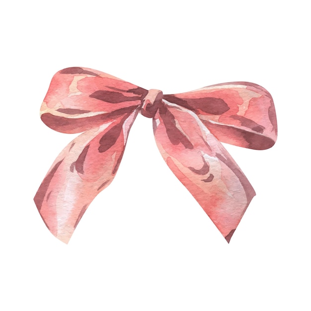 El arco es pequeño, lindo y gracioso en tonos rosados de coral y melocotón. Ilustración de acuarela dibujada a mano.