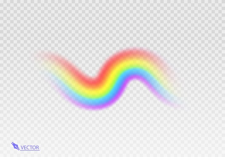 Vector el arco en forma de arco iris es realista aislado sobre un fondo transparente