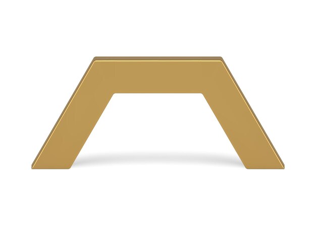 Arco geométrico ángulo dorado pedestal de columna premium elemento 3d ilustración vectorial realista