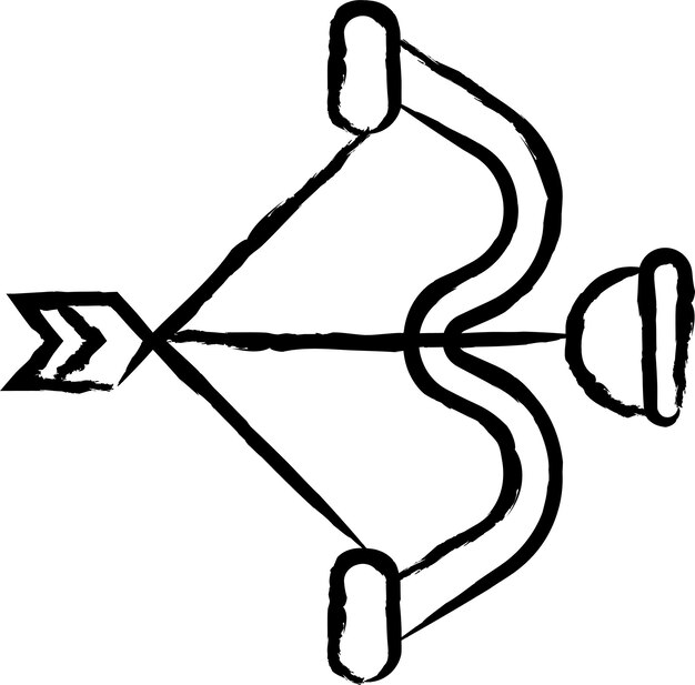 Arco y ilustración vectorial dibujada a mano