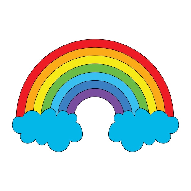 Arco iris aislado sobre fondo blanco. ilustración de vector