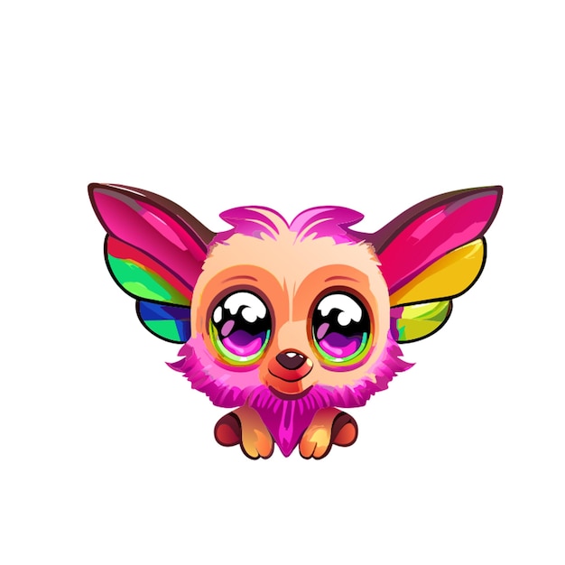 arco iris alien curly elf owl mariposa murciélago tigre alce cachorro gatito ilustración vectorial