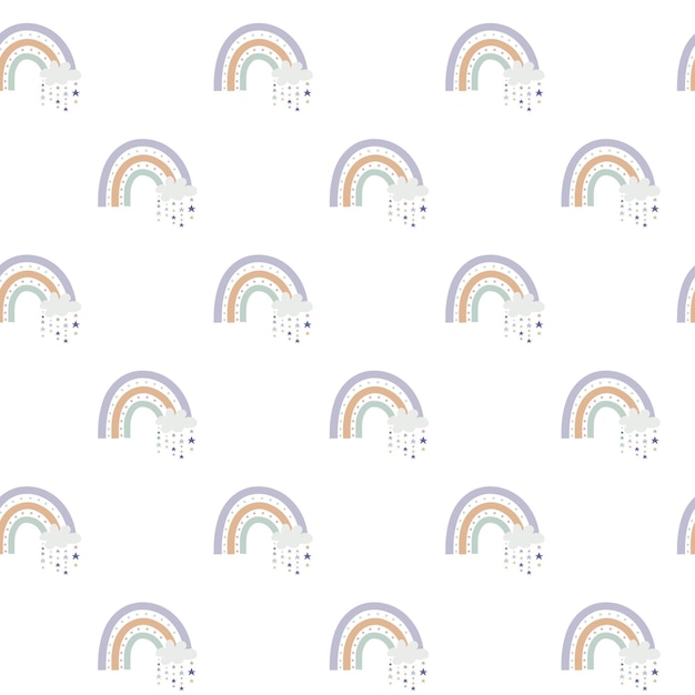 Arco iris de bebé boho patrón sin costuras fondo de arco iris color boho para su proyecto
