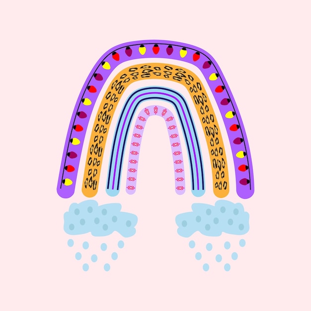 Arco iris bebé, niños arco iris diseñan formas pastel Arco iris lindo dibujado a mano