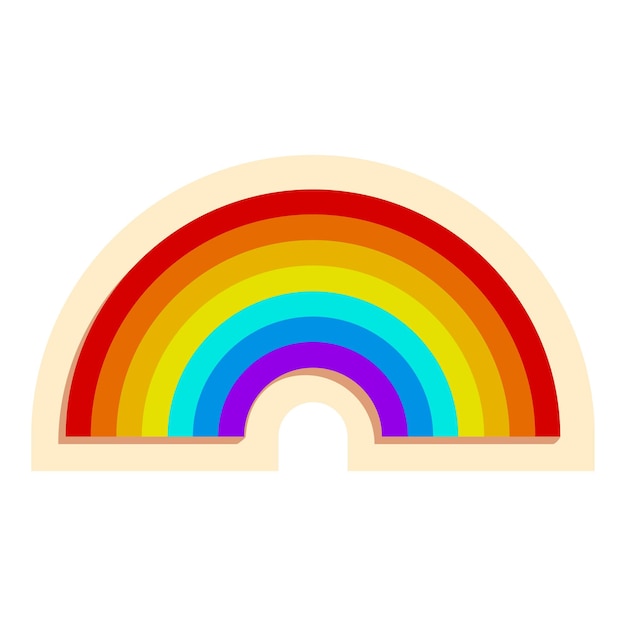 Un arco iris brillante que brilla con colores vívidos sobre un fondo blanco
