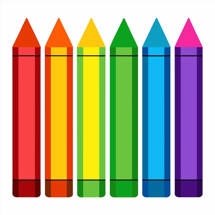Vector un arco iris de colores lápices con un arcoiris de colores uno que dice arco iris