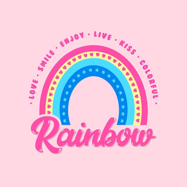 arco iris de colores con patrones