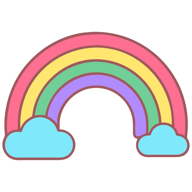 Un arco iris colorido con nubes