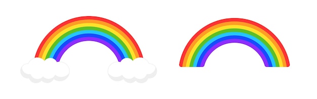 Un arco iris colorido con nubes