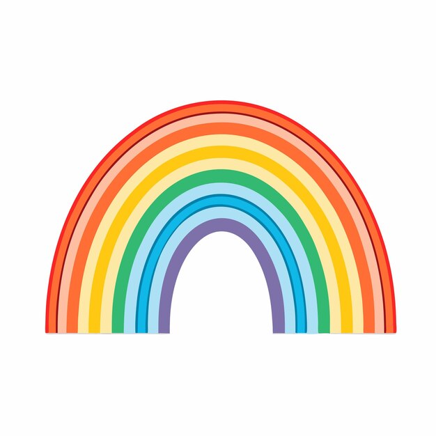 Arco iris colorido Símbolo lindo de ilustración vectorial en un fondo blanco aislado 9