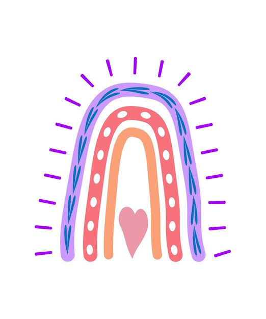 Arco iris de dibujo a mano