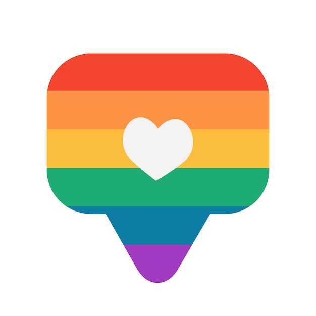 Vector el arco iris es el símbolo de la comunidad del orgullo lgbt el corazón lgbt aislado sobre un fondo blanco