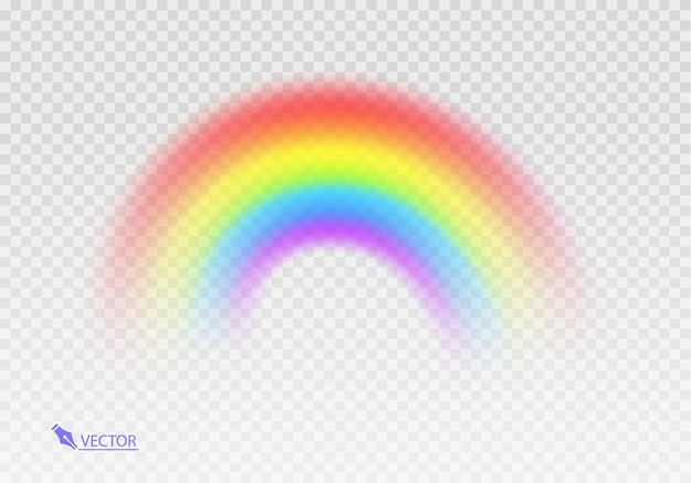 arco iris en un fondo transparente
