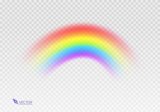 Arco iris gráfico con fondo transparente Arco de forma realista aislado en el fondo transparente blanco