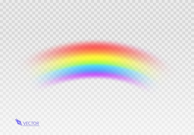 Arco iris gráfico con fondo transparente Arco de forma realista aislado en el fondo transparente blanco
