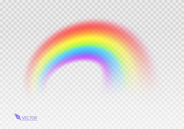 Arco iris gráfico con fondo transparente Arco de forma realista aislado en el fondo transparente blanco