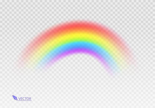 Arco iris gráfico con fondo transparente Arco de forma realista aislado en el fondo transparente blanco