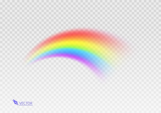Arco iris gráfico con fondo transparente Arco de forma realista aislado en el fondo transparente blanco