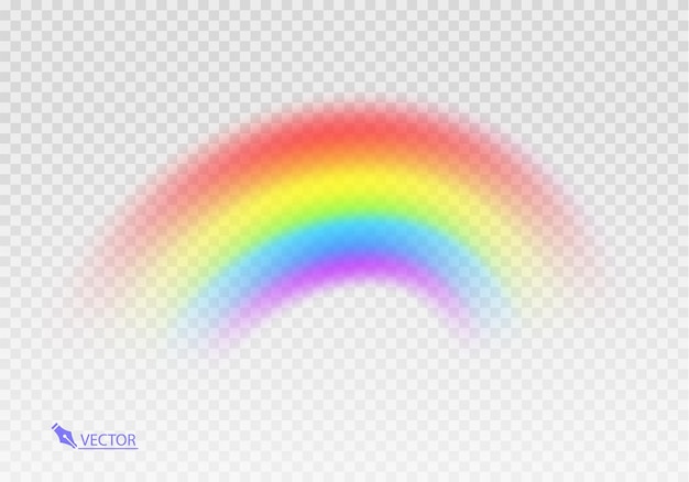 Arco iris gráfico con fondo transparente Arco de forma realista aislado en el fondo transparente blanco