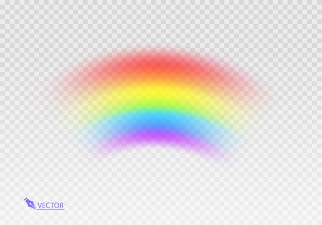 Arco iris gráfico con fondo transparente Arco de forma realista aislado en el fondo transparente blanco