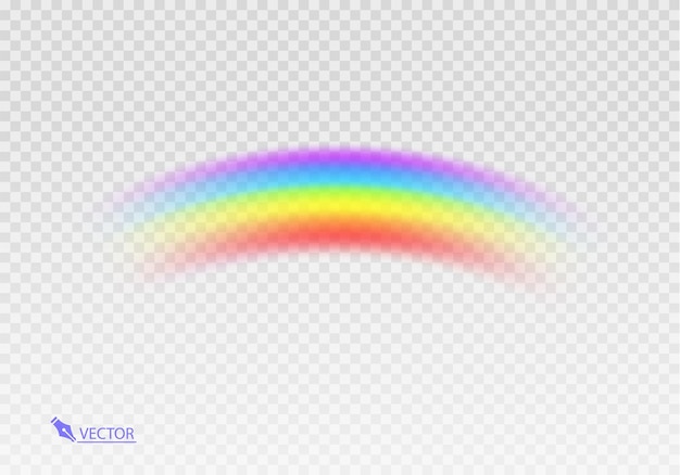 Arco iris gráfico con fondo transparente Arco de forma realista aislado en el fondo transparente blanco