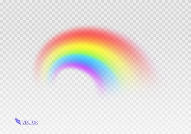 Arco iris gráfico con fondo transparente Arco de forma realista aislado en el fondo transparente blanco