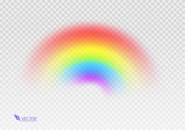 Arco iris gráfico con fondo transparente Arco de forma realista aislado en el fondo transparente blanco