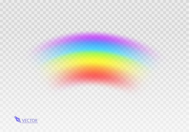 Arco iris gráfico con fondo transparente Arco de forma realista aislado en el fondo transparente blanco