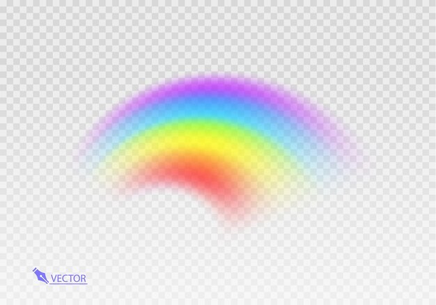 Arco iris gráfico con fondo transparente Arco de forma realista aislado en el fondo transparente blanco