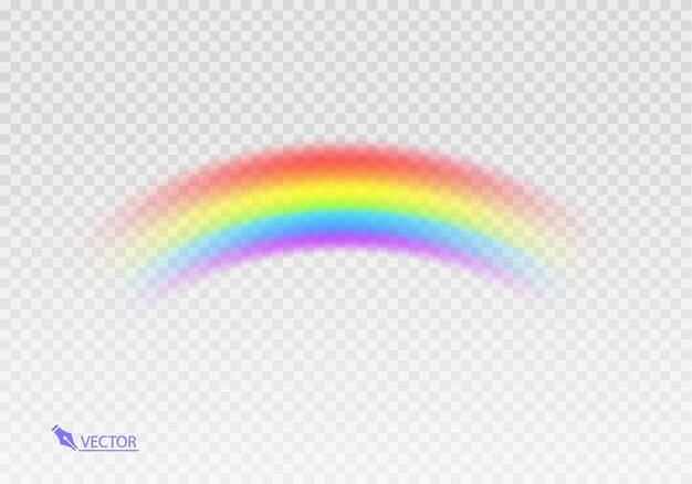 Arco iris gráfico con fondo transparente Arco de forma realista aislado en el fondo transparente blanco