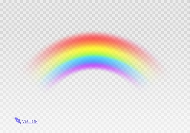 Arco iris gráfico con fondo transparente Arco de forma realista aislado en el fondo transparente blanco