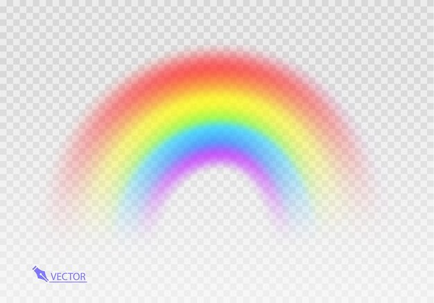 Arco iris gráfico con fondo transparente Arco de forma realista aislado en el fondo transparente blanco