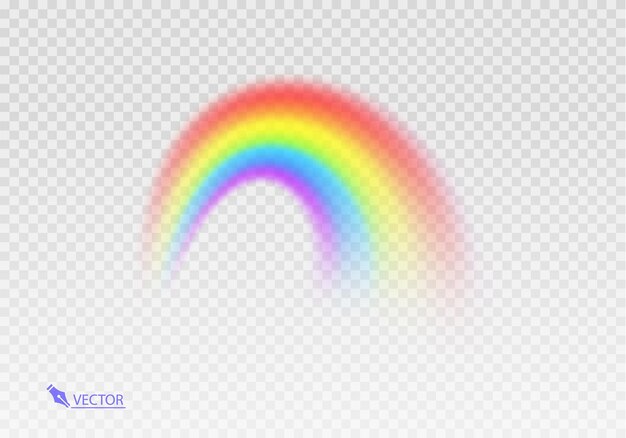 Arco iris gráfico con fondo transparente Arco de forma realista aislado en el fondo transparente blanco