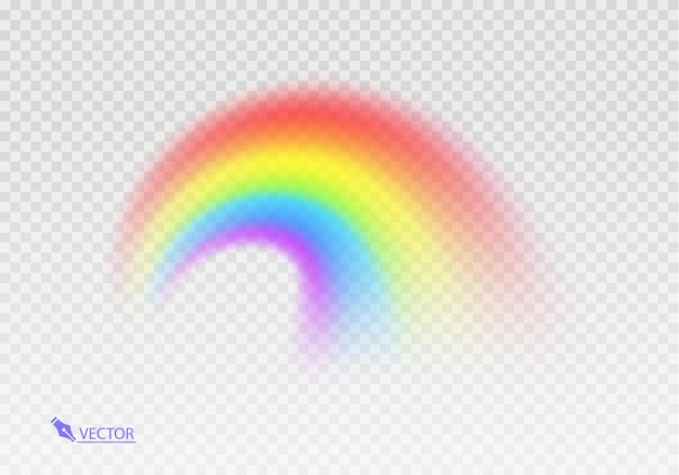 Arco iris gráfico con fondo transparente Arco de forma realista aislado en el fondo transparente blanco