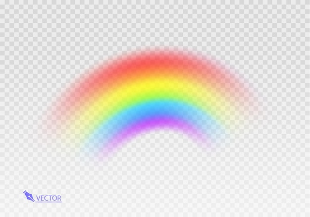 Arco iris gráfico con fondo transparente Arco de forma realista aislado en el fondo transparente blanco