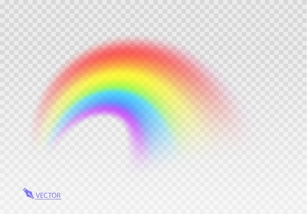 Arco iris gráfico con fondo transparente Arco de forma realista aislado en el fondo transparente blanco