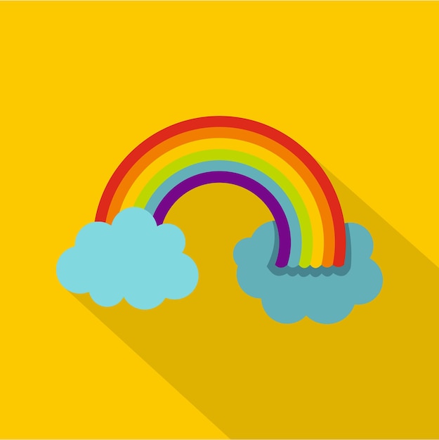 El arco iris en el icono de color LGBT Ilustración plana del arcoiris en el ícono vectorial de color LGBT para la web