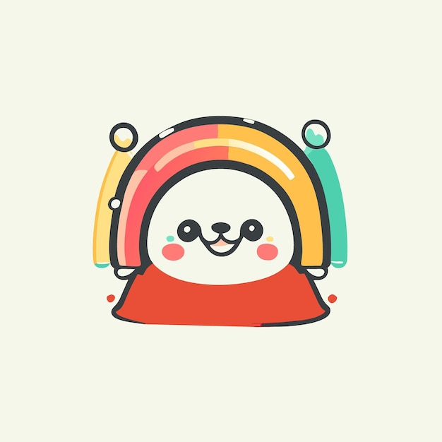 Un arco iris kawaii caretoon Stayle ilustración vectorial plana