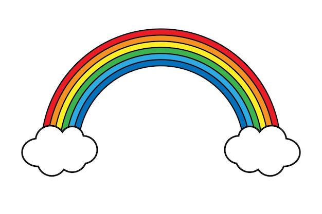 Arco iris mágico de dibujos animados para niños | Vector Premium Arco iris mágico de dibujos animados para niños | Vector Premium