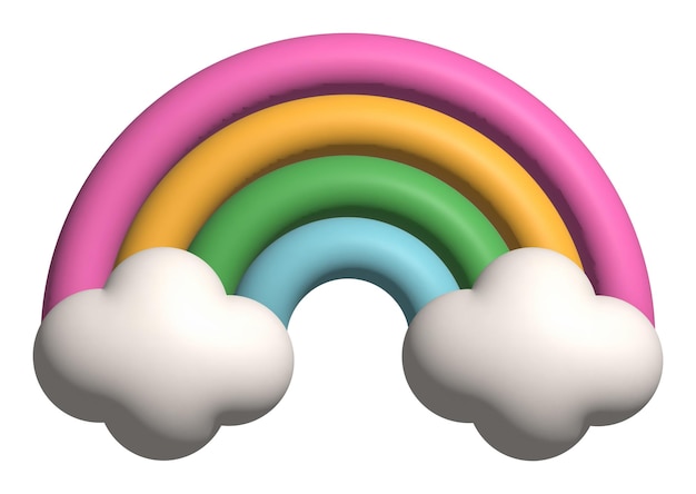 arco iris y nube 3D