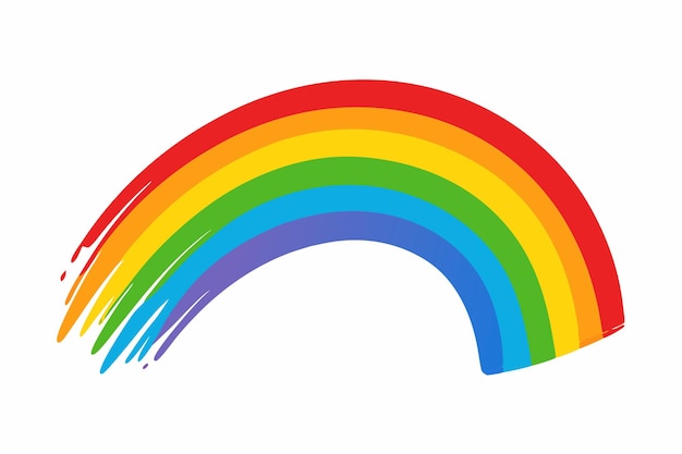 Arco iris de pincel de acuarela arco iris colorido arte de pared acuarela fondo de arte abstracto