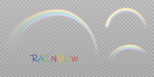 Arco iris transparente de color Ilustración vectorial Un hermoso fenómeno meteorológico que ocurre