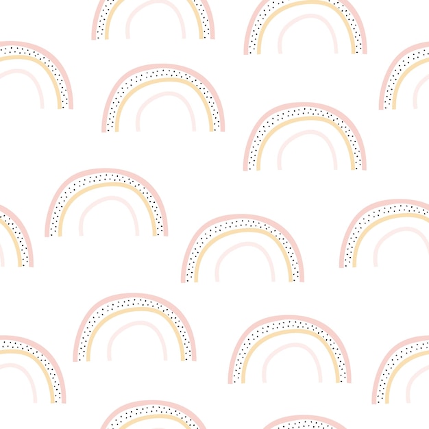 Arco iris vectorial abstracto Arco iris dibujados a mano en estilo escandinavo minimalista Niño moderno