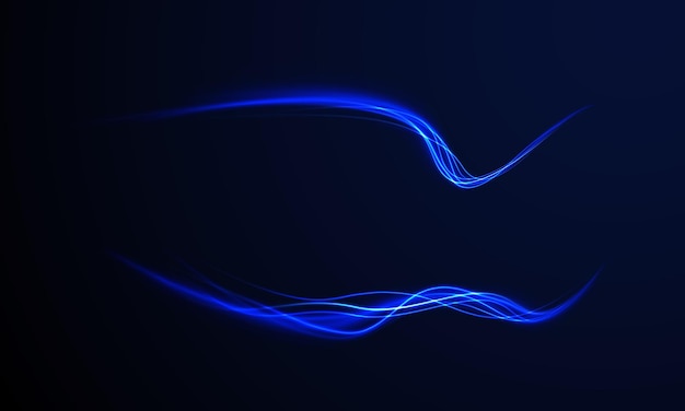 Arco de luz en colores de neón en forma de un giro Ilustración vectorial creativa de vuelo cósmico