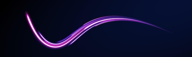 Arco de luz en colores de neón en forma de giro Ilustración vectorial creativa