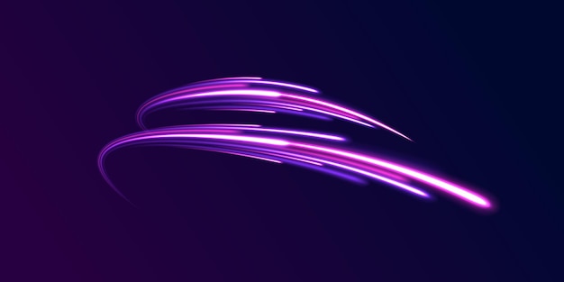 Arco de luz en colores de neón en forma de giro Ilustración vectorial creativa