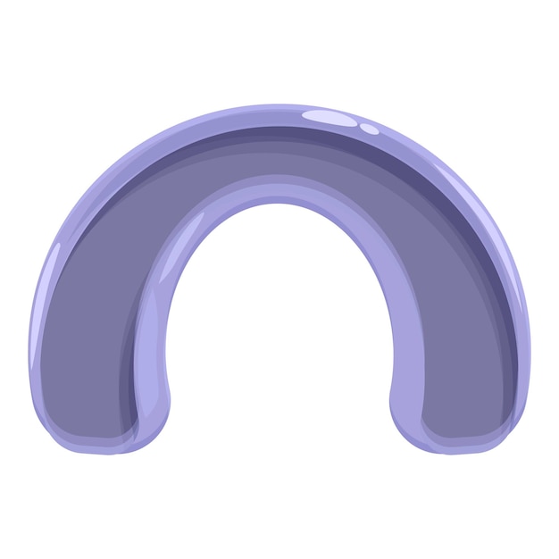 Arco púrpura que forma una forma de túnel sobre un fondo blanco