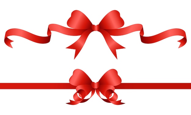 arco de regalo de cinta roja para la decoración del diseño de la tarjeta de invitación